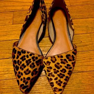 J crew calf hair leopard D’orsay flats